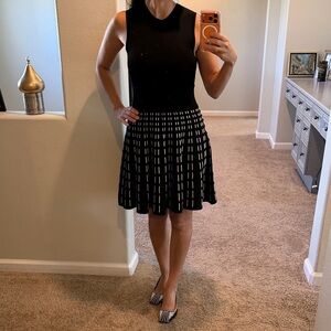 Black and White Sleeveless Dress